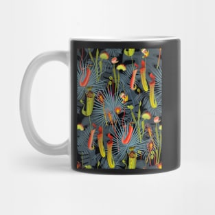 Nocturnal carnivorous flora gray-red Mug